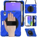 Silicone + PC Protective Case with Holder & Shoulder Strap For iPad mini 6(Blue)