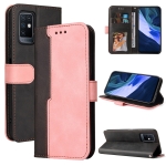 For Infinix Note 10 Business Stitching-Color Horizontal Flip PU Leather Case with Holder & Card Slots & Photo Frame(Pink)