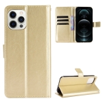 Crazy Horse Texture Horizontal Flip Leather Case with Holder & Card Slots & Lanyard For iPhone 13 Pro Max(Gold)