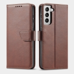 For Samsung Galaxy S21+ 5G Calf Texture Buckle Horizontal Flip Leather Case with Holder & Card Slots & Wallet(Brown)