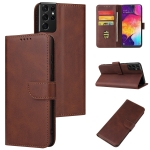 For Samsung Galaxy S20 Ultra Calf Texture Buckle Horizontal Flip Leather Case with Holder & Card Slots & Wallet(Brown)