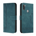For Samsung Galaxy A11 Retro Skin Feel Horizontal Flip Soft TPU + PU Leather Case with Holder & Card Slots & Photo Frame(Army Green)