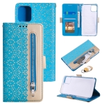 Lace Pattern Double Button Zipper Horizontal Flip Leather Case with Holder & Card Slots & Wallet For iPhone 13 Pro(Blue)