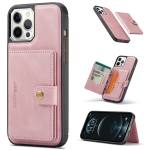 JEEHOOD Retro Magnetic Detachable Protective Case with Wallet & Card Slot & Holder For iPhone 13 mini(Pink)