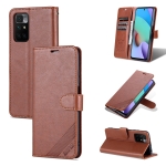 For Xiaomi Redmi 10 AZNS Sheepskin Texture Horizontal Flip Leather Case with Holder & Card Slots & Wallet(Brown)