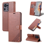 For Xiaomi Mix 4 AZNS Sheepskin Texture Horizontal Flip Leather Case with Holder & Card Slots & Wallet(Brown)