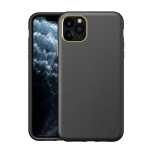 Electroplating Leather Texture PC + TPU Shockproof Case For iPhone 11 Pro Max(Black)