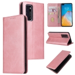 For Huawei P40 Calf Texture Magnetic Horizontal Flip Leather Case with Holder & Card Slots & Wallet(Rose Gold)