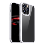 MG Series Carbon Fiber TPU + Clear PC Four-corner Airbag Shockproof Case For iPhone 13 Pro(White)