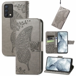 For OPPO Realme GT Master Butterfly Love Flower Embossed Horizontal Flip Leather Case with Holder & Card Slots & Wallet & Lanyard(Gray)