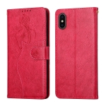 Beauty Girl Embossing Pattern Horizontal Flip Leather Case with Holder & Card Slot & Wallet & Photo Frame For iPhone XS Max(Red)