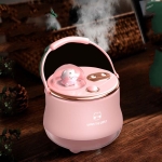 F08 Wired Water Replenishing Double Spray Humidifier LED Night Light Humidifier(Pink)