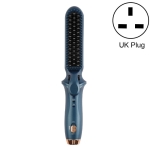 Multifunctional Curling Dry & Wet Electric Negative Ion Hair Straightening Comb, Specification:UK Plug(512 Blue)