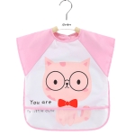 2 PCS Baby Eating Gown Children Waterproof Apron, Colour: Sleeveless Pink Cat(90cm)