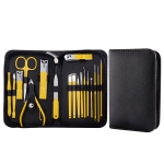 18 In 1 Yellow  Nail Clipper Set Manicure Set Stainless Steel Nail Clipper Manicure Tool