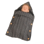 Zzsd0002 Autumn / Winter Baby Knitted Woolen Button Sleeping Bag Photography Blanket Stroller Sleeping Bag(Dark Gray)