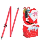 For Samsang Galaxy S21 5G Christmas Series Silicone Shockproof Case with Neck Lanyard(Santa Claus)