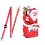 For Samsang Galaxy Note10 Christmas Series Silicone Shockproof Case with Neck Lanyard(Santa Claus)