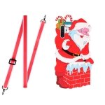 For Samsang Galaxy Note10+ Christmas Series Silicone Shockproof Case with Neck Lanyard(Santa Claus)