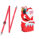 For Samsang Galaxy A71 4G Christmas Series Silicone Shockproof Case with Neck Lanyard(Santa Claus)