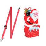 For Samsang Galaxy A12 Christmas Series Silicone Shockproof Case with Neck Lanyard(Santa Claus)