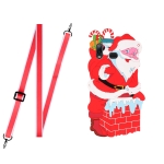 For Samsang Galaxy A10s Christmas Series Silicone Shockproof Case with Neck Lanyard(Santa Claus)