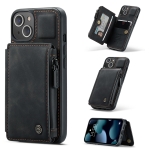 CaseMe C20 Multifunctional PC + TPU Protective Case with Holder & Card Slot & Wallet For iPhone 13 mini(Black)