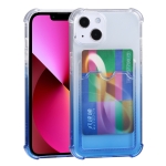 Gradient Anti-fall Mobile Phone Protective Case with Card Holder For iPhone 13(Blue)