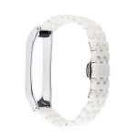 For Xiaomi Mi Band 4 / 3 Ceramics Replacement Strap Watchband(Five Beads White)