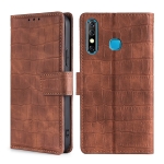 For Infinix Hot 8 / 8 Lite Skin Feel Crocodile Texture Magnetic Clasp Horizontal Flip PU Leather Case with Holder & Card Slots & Wallet(Brown)