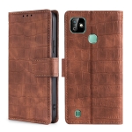 For Infinix Smart HD 2021 Skin Feel Crocodile Texture Magnetic Clasp Horizontal Flip PU Leather Case with Holder & Card Slots & Wallet(Brown)