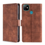 For Itel Vision 1 Skin Feel Crocodile Texture Magnetic Clasp Horizontal Flip PU Leather Case with Holder & Card Slots & Wallet(Brown)