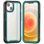 Colorful Border TPU + PC Full Coverage Protective Case For iPhone 13(Dark Green)