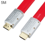 ULT-unite 4K Ultra HD Gold-plated HDMI to HDMI Flat Cable, Cable Length:5m(Red)