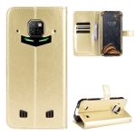 For Doogee S88 Plus / S88 Pro Crazy Horse Texture Horizontal Flip Leather Case with Holder & Card Slots & Lanyard(Gold)