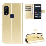 For Fujitsu Arrows WE Crazy Horse Texture Horizontal Flip Leather Case with Holder & Card Slots & Lanyard(Gold)