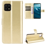 For Aquos Sense6 Crazy Horse Texture Horizontal Flip Leather Case with Holder & Card Slots & Lanyard(Gold)