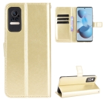 For Xiaomi Civi Crazy Horse Texture Horizontal Flip Leather Case with Holder & Card Slots & Lanyard(Gold)