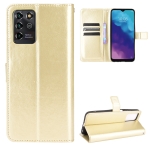 For ZTE Blade V30 Vita / V2022 Crazy Horse Texture Horizontal Flip Leather Case with Holder & Card Slots & Lanyard(Gold)