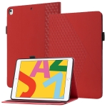 Rhombus Skin Feel Horizontal Flip Tablet Leather Case with Card Slots & Holder & Sleep / Wake-up Function For iPad 10.2 2021 / 2020 / 2019 / Pro 10.5 2019 / 2017(Red)
