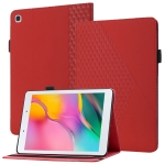 For Samsung Tab A 8.0 2019 T290/T295/T297 Rhombus Skin Feel Horizontal Flip Tablet Leather Case with Card Slots & Holder(Red)