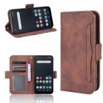 For Fujitsu Arrows We Skin Feel Calf Pattern Horizontal Flip Leather Case with Holder & Card Slots & Photo Frame(Brown)