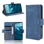For Sharp Aquos Sense6 Skin Feel Calf Pattern Horizontal Flip Leather Case with Holder & Card Slots & Photo Frame(Blue)