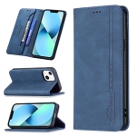 Magnetic RFID Blocking Anti-Theft Leather Case with Holder & Card Slots & Wallet For iPhone 13 mini(Blue)