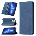 Magnetic RFID Blocking Anti-Theft Leather Case with Holder & Card Slots & Wallet For iPhone 13 Pro Max(Blue)