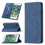 Magnetic RFID Blocking Anti-Theft Leather Case with Holder & Card Slots & Wallet For iPhone SE 2020 / 7 / 8(Blue)