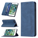 Magnetic RFID Blocking Anti-Theft Leather Case with Holder & Card Slots & Wallet For iPhone 7 Plus / 8 Plus(Blue)
