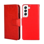 For Samsung Galaxy S22 5G Crystal Texture Horizontal Flip Leather Case with Holder & Card Slots & Wallet(Red)
