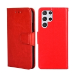 For Samsung Galaxy S22 Ultra 5G Crystal Texture Horizontal Flip Leather Case with Holder & Card Slots & Wallet(Red)