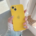 Shockproof Hollow Breathe Protective Case For iPhone 13(Yellow)